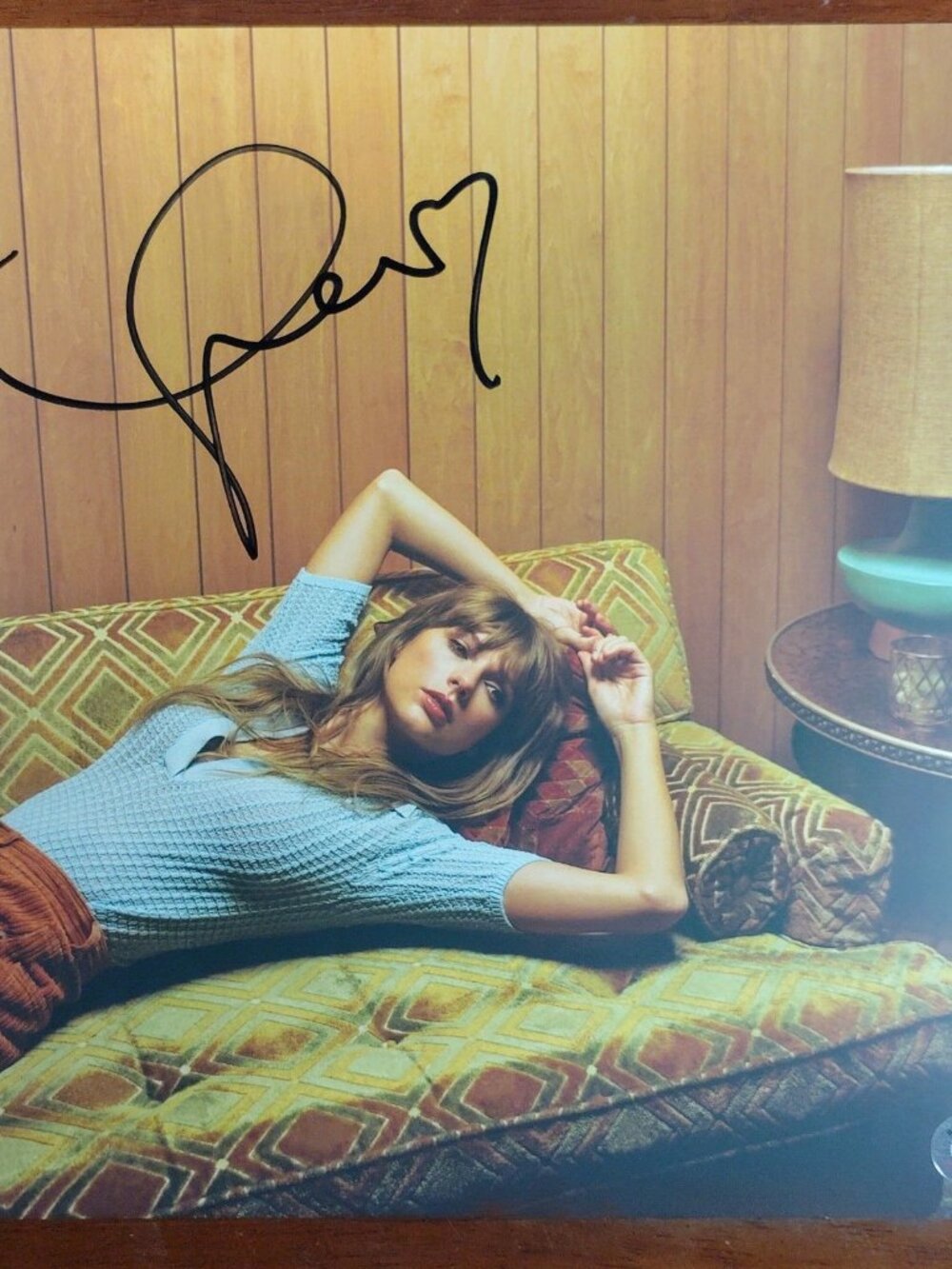 Taylor Swift Signed Midnights Photo Insert Vinyl LP Beckett BAS Heart Auto